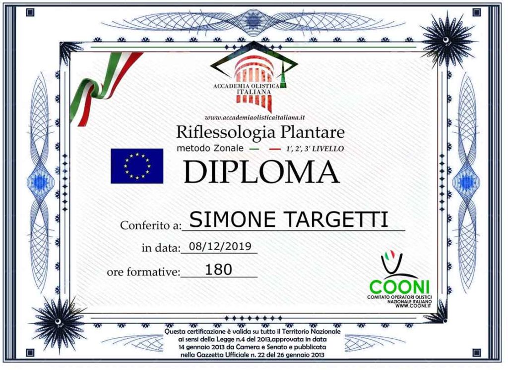 Diploma Riflessologia Plantare